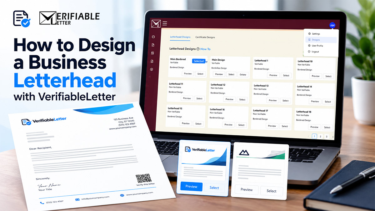 How to design a professional business letterhead with VerifiableLetter
